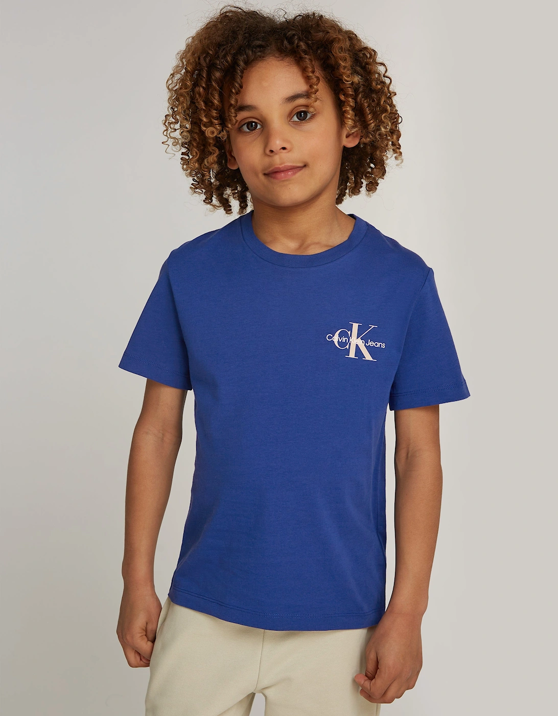Kids Chest Monogram T-Shirt in Blue