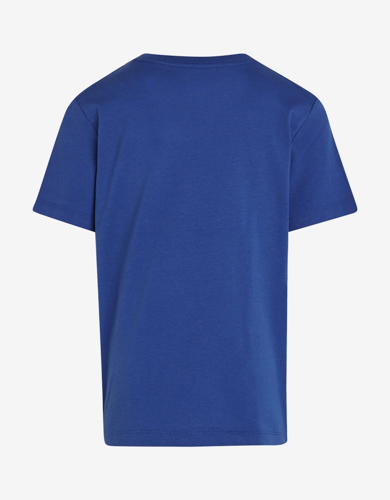 Kids Chest Monogram T-Shirt in Blue