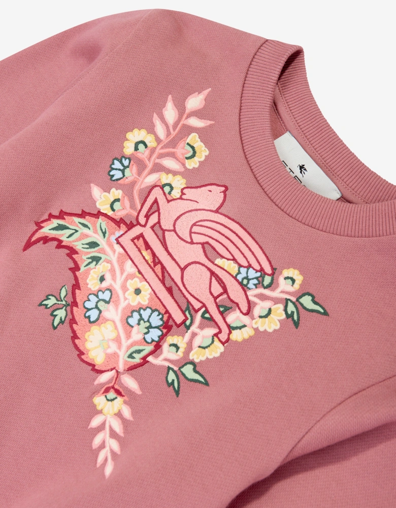 Girls Pegaso Logo Sweatshirt in Pink
