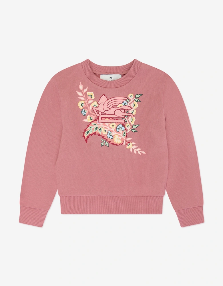 Girls Pegaso Logo Sweatshirt in Pink