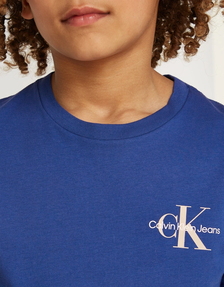 Kids Chest Monogram T-Shirt in Blue