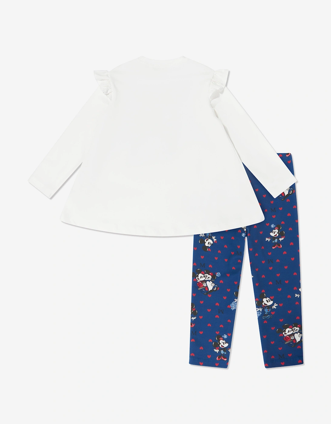 Girls Mickey and Minnie Leggings Set in Ivory