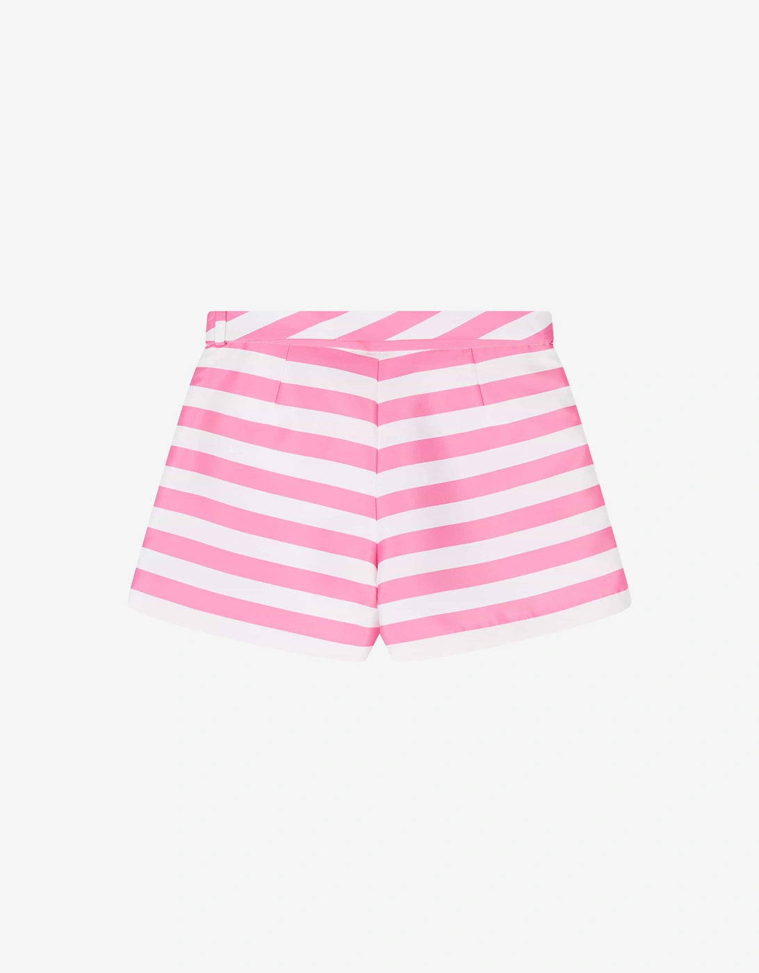 Girls Striped Mini Shorts in Pink