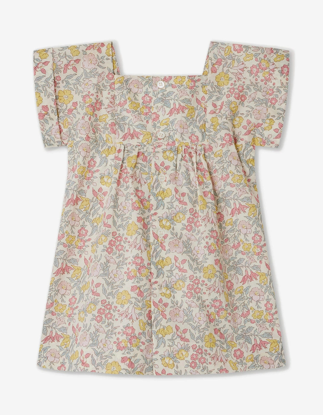 Baby Girls Floral Smocked Pais Dress in Multicolour