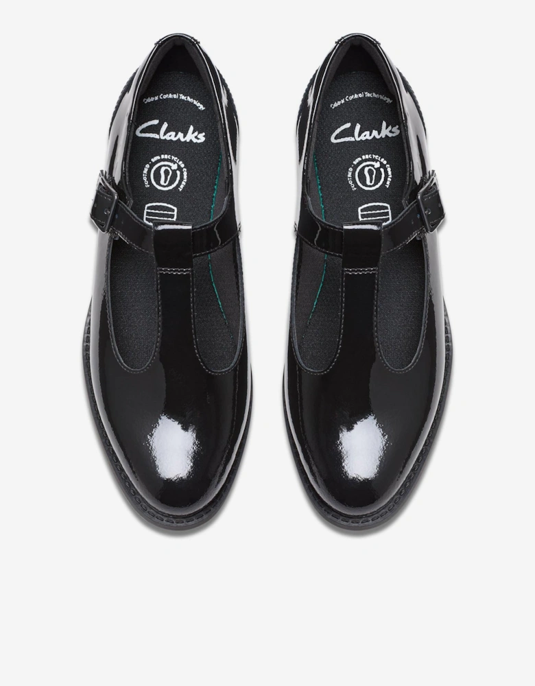 Girls Patent Leather Tapa Hope Shoes in Black