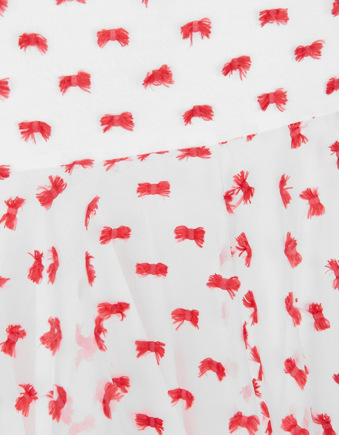 Girls Flared Dot Dress in Red