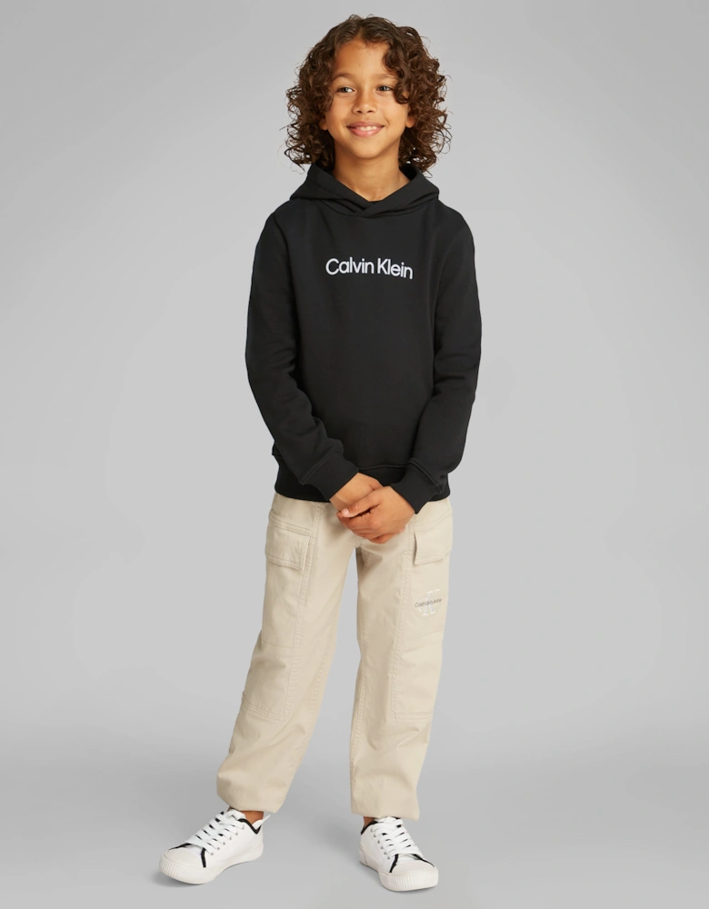 Kids Logo Regular Terry Hoodie in Black