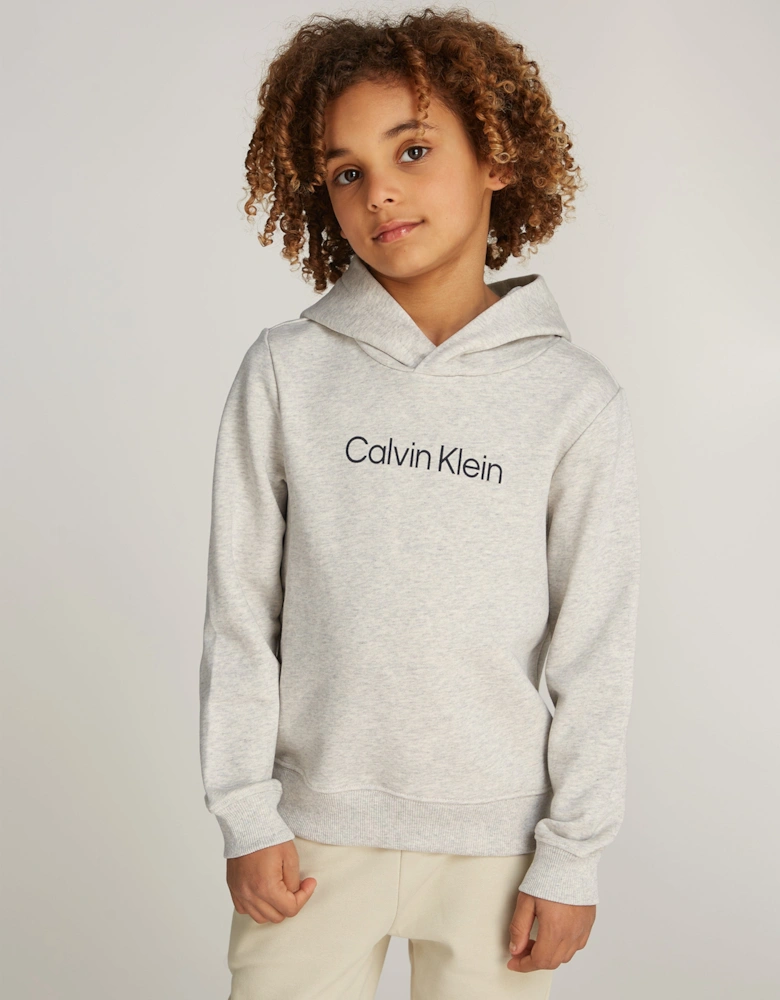 Kids Logo Regular Terry Hoodie in Grey