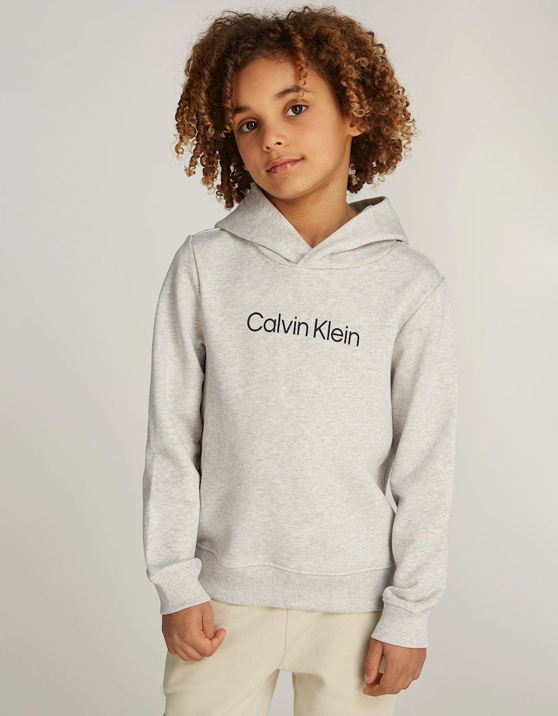 Kids Logo Regular Terry Hoodie in Grey
