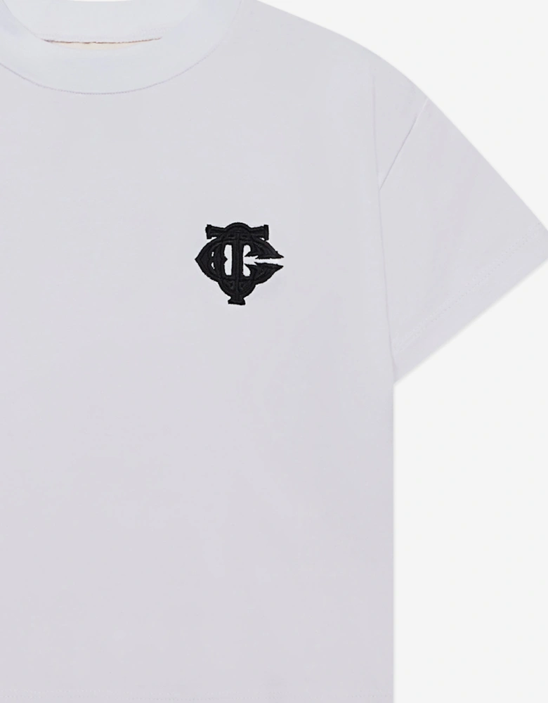 Kids Emblem Applique T-Shirt in White