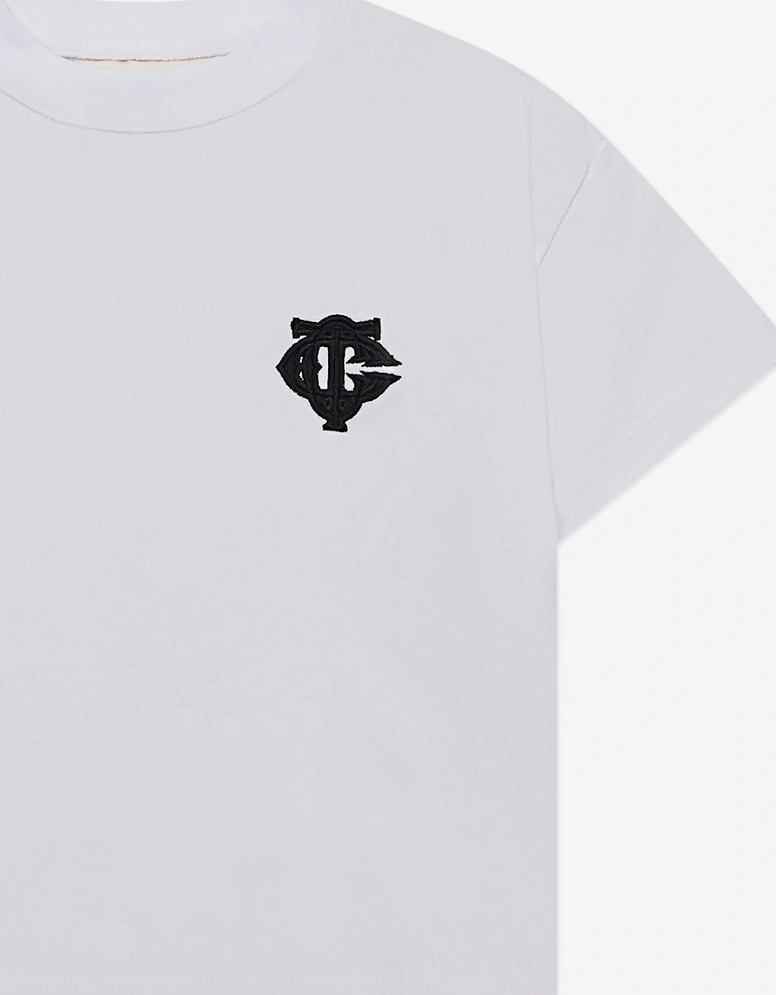 Kids Emblem Applique T-Shirt in White