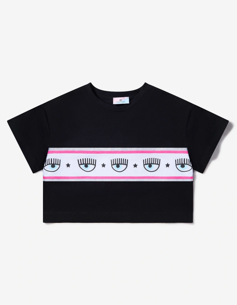 Girls Cotton Jersey Cropped Logo T-Shirt