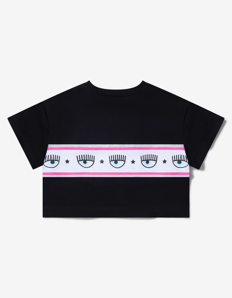 Girls Cotton Jersey Cropped Logo T-Shirt
