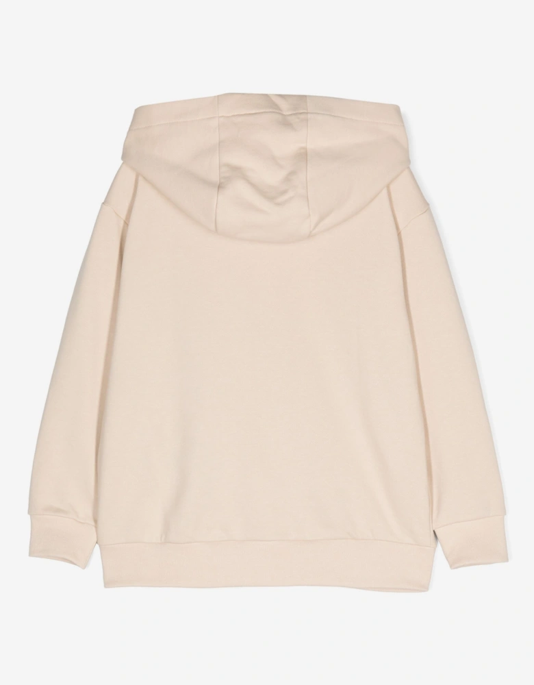 Kids Logo Zip Up Top in Beige