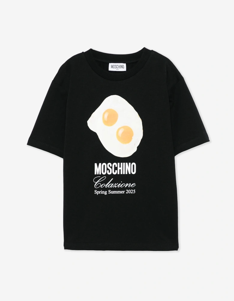 Kids Fried Egg Logo T-Shirt in Black