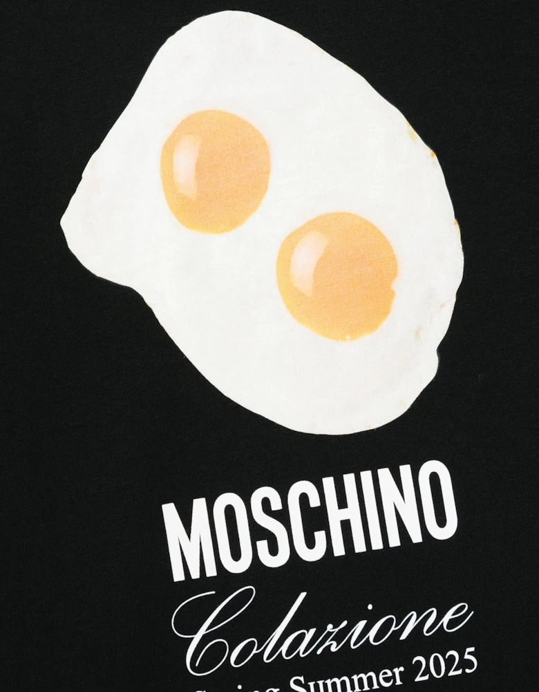 Kids Fried Egg Logo T-Shirt in Black