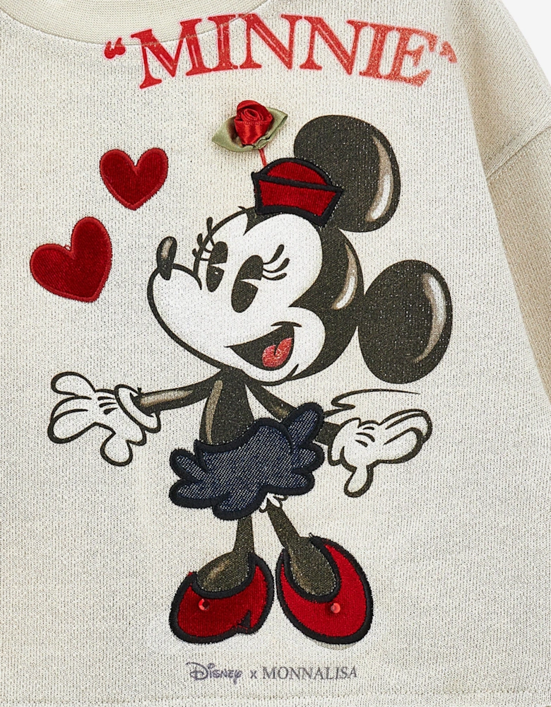 Girls Minnie Mouse Sweatshirt in Beige