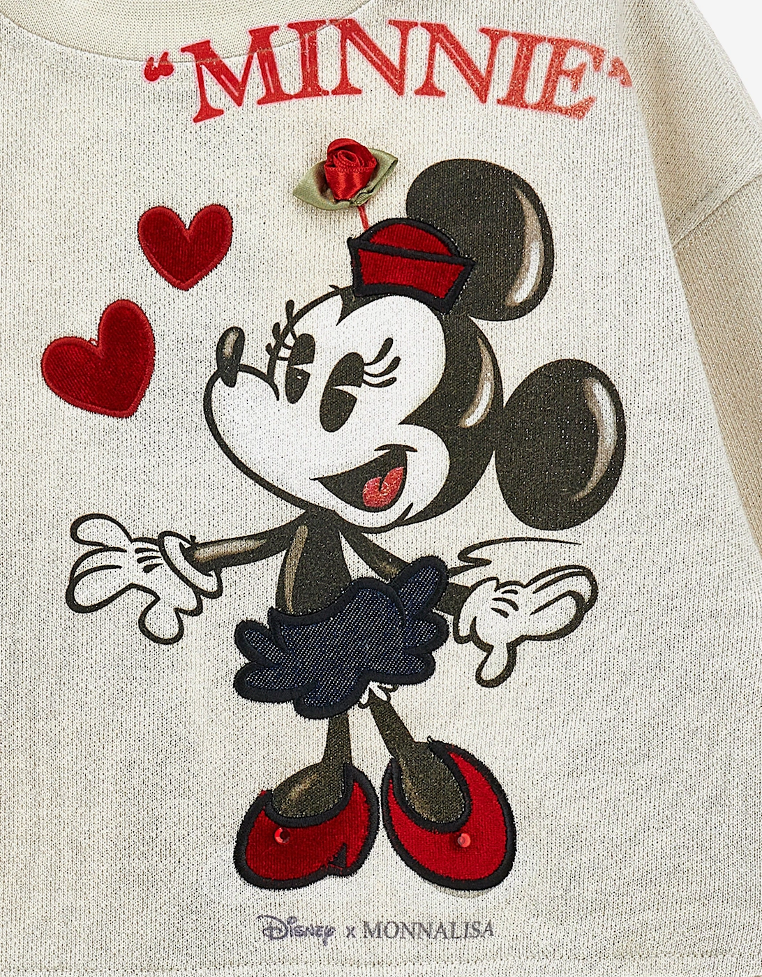 Girls Minnie Mouse Sweatshirt in Beige