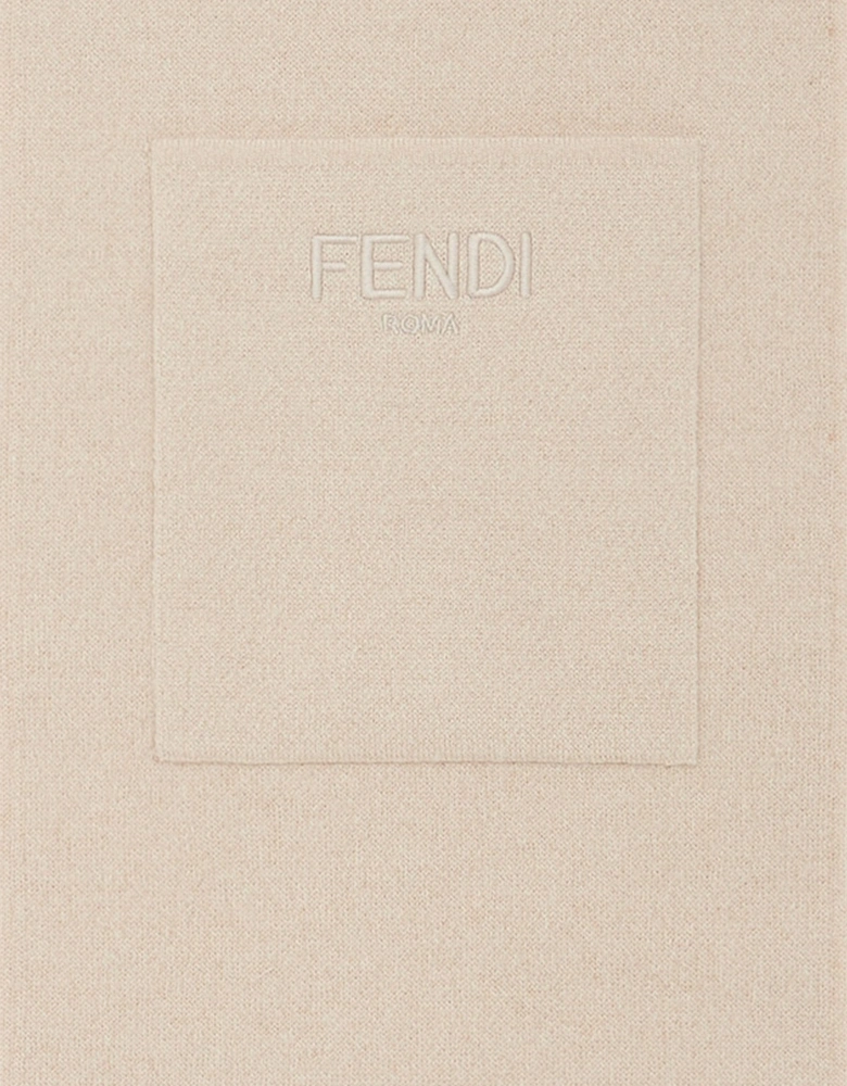 Kids Wool FF Reversible Scarf in Beige
