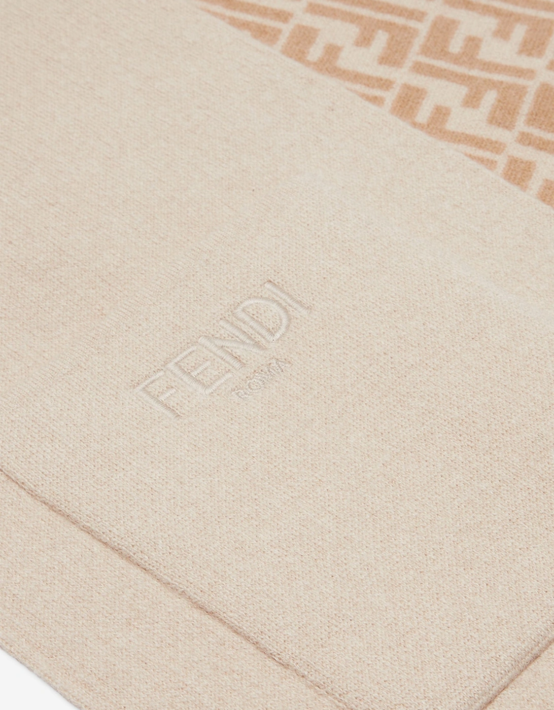 Kids Wool FF Reversible Scarf in Beige
