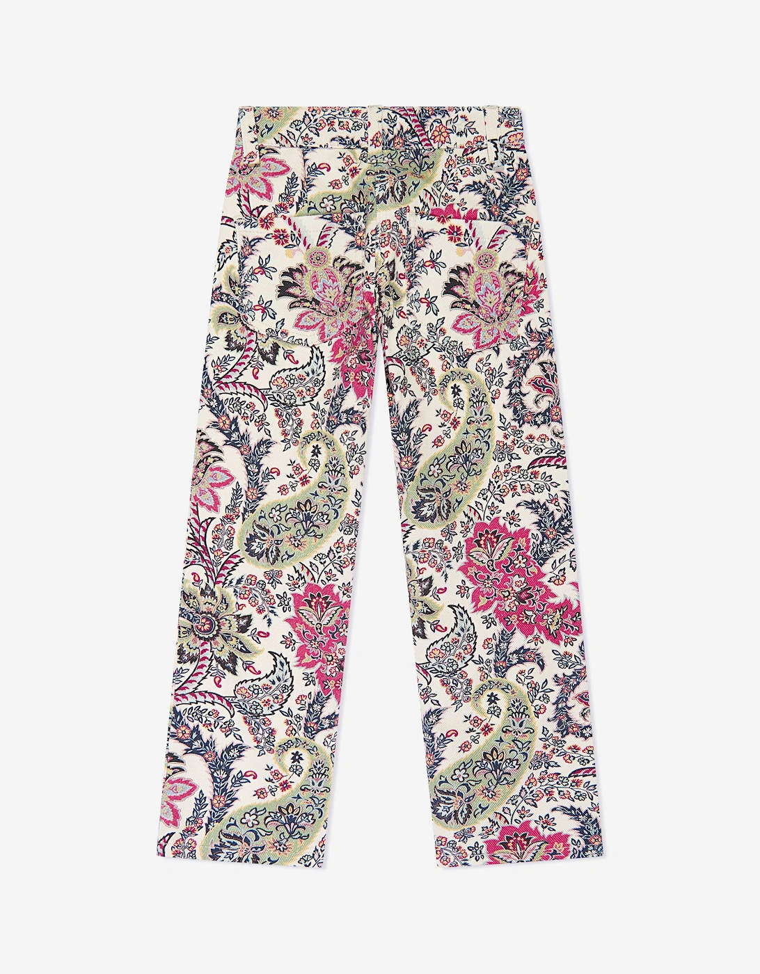 Girls Paisley Print Trousers in Ivory