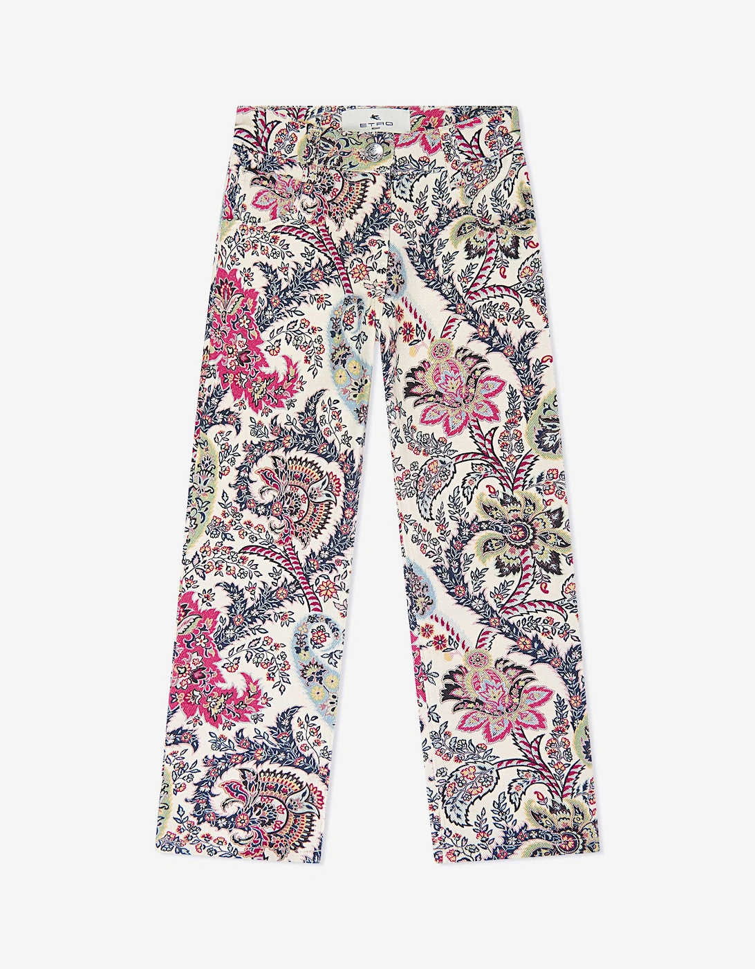 Girls Paisley Print Trousers in Ivory, 6 of 5