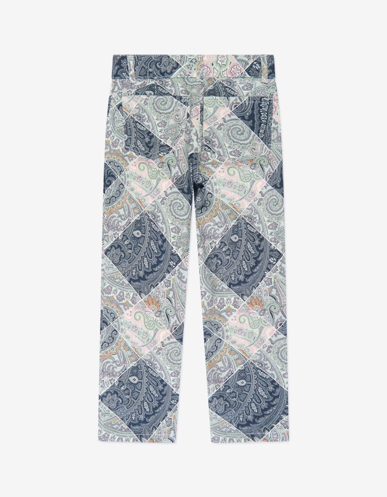 Girls Paisley Trousers in Blue