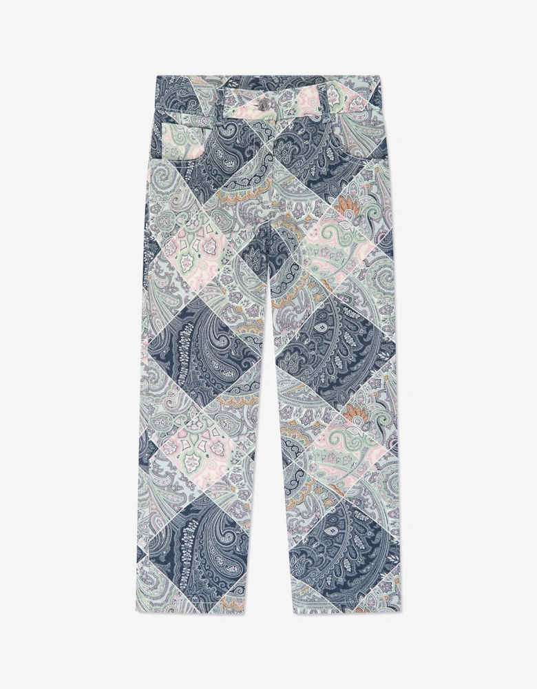 Girls Paisley Trousers in Blue