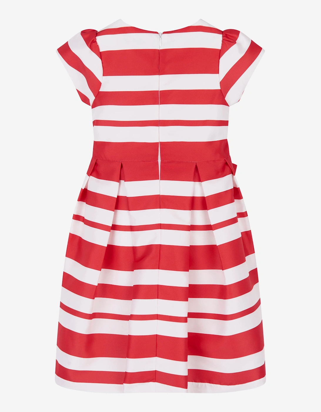 Girls Striped Classic Dress in Red