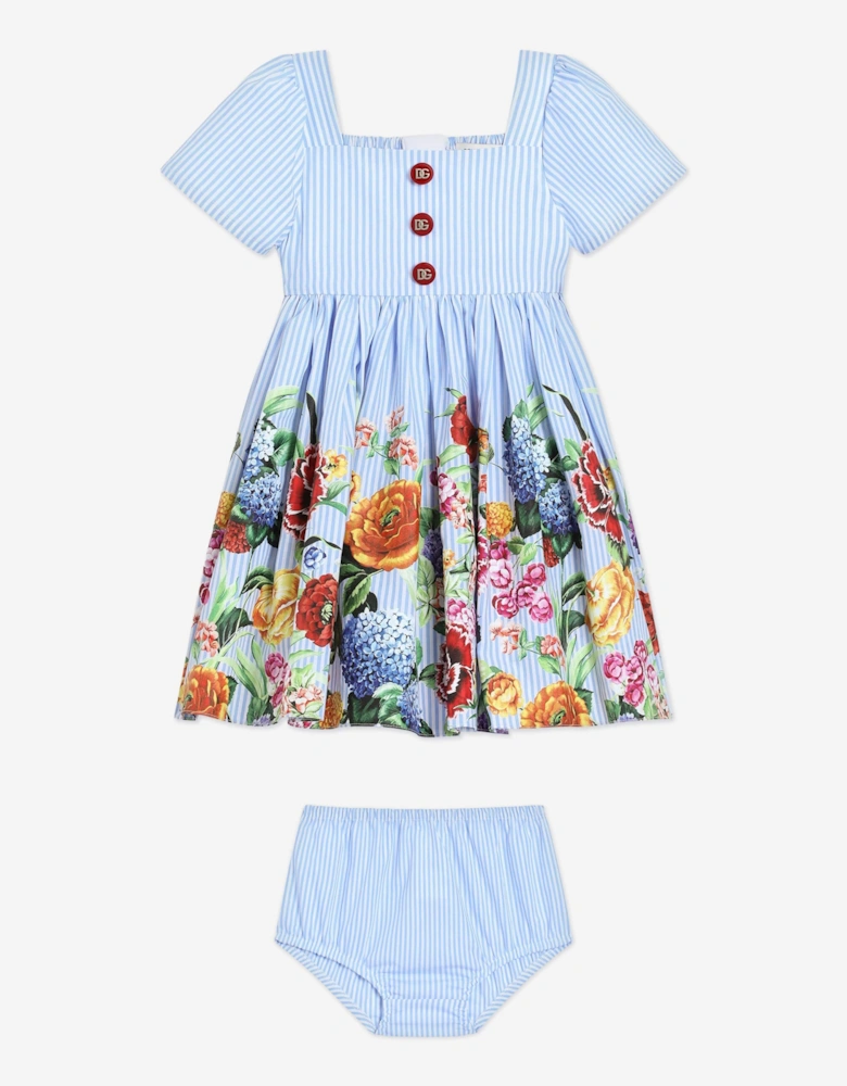 Baby Girls Floral Print Dress Set in Multicolour