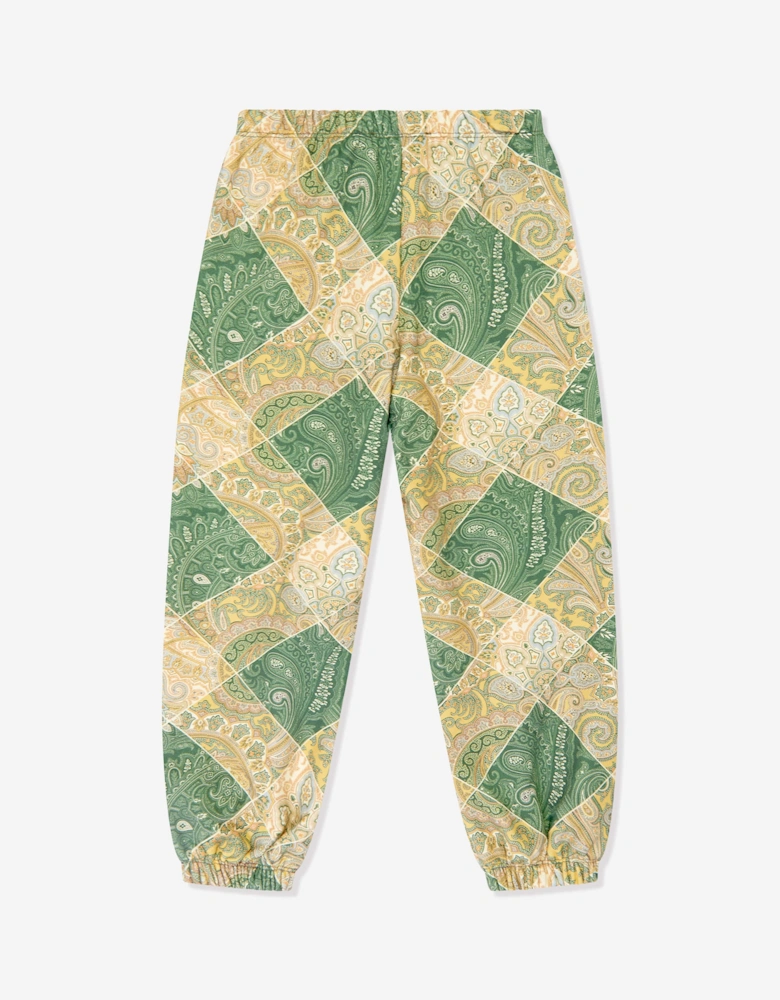Boys Paisley Joggers in Green