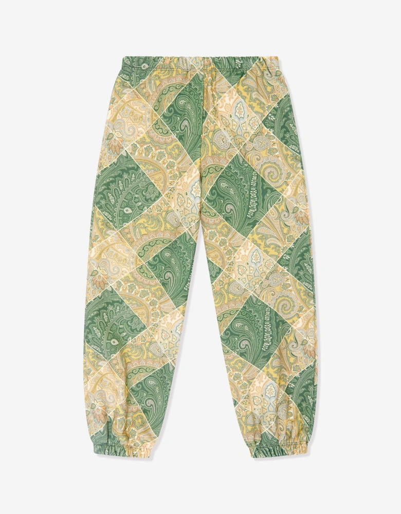 Boys Paisley Joggers in Green