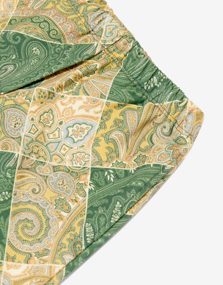 Boys Paisley Joggers in Green