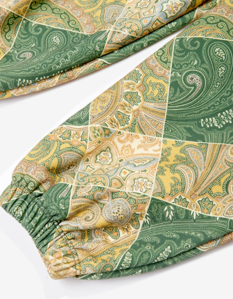 Boys Paisley Joggers in Green