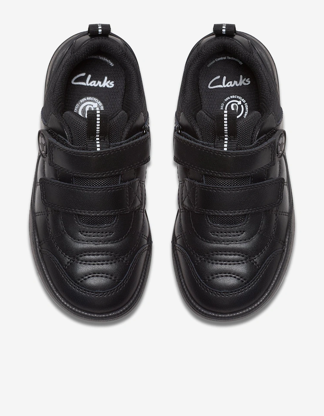 Boys Leather Laser Cross Trainers in Black