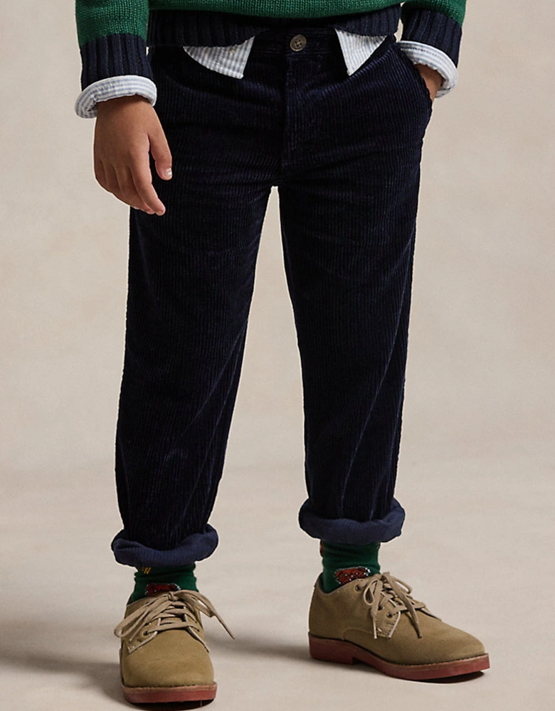 Boys Corduroy Bedford Trousers in Navy