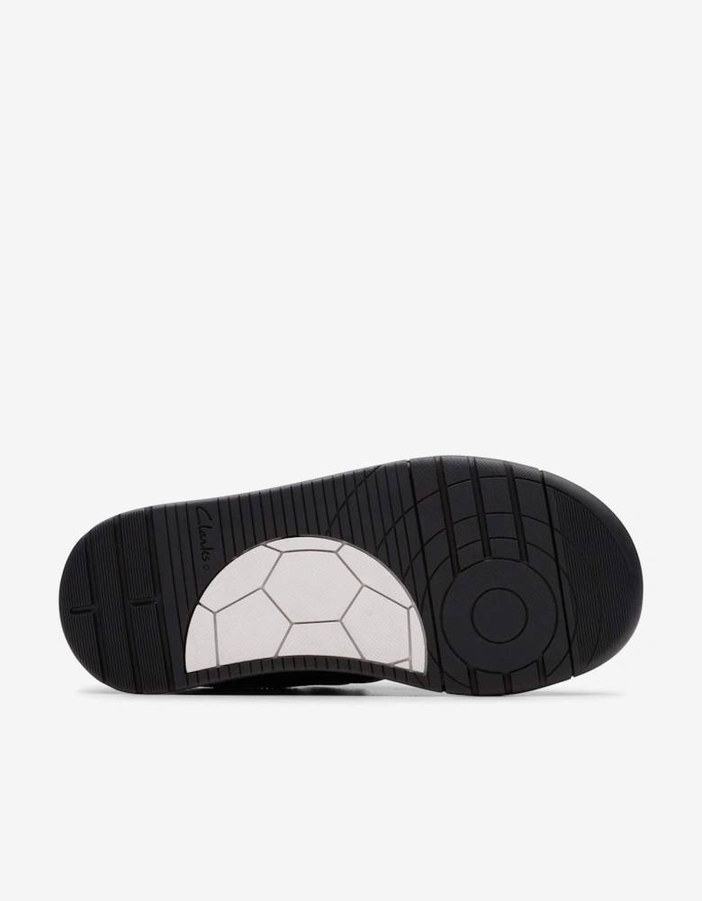 Boys Leather Laser Cross Trainers in Black