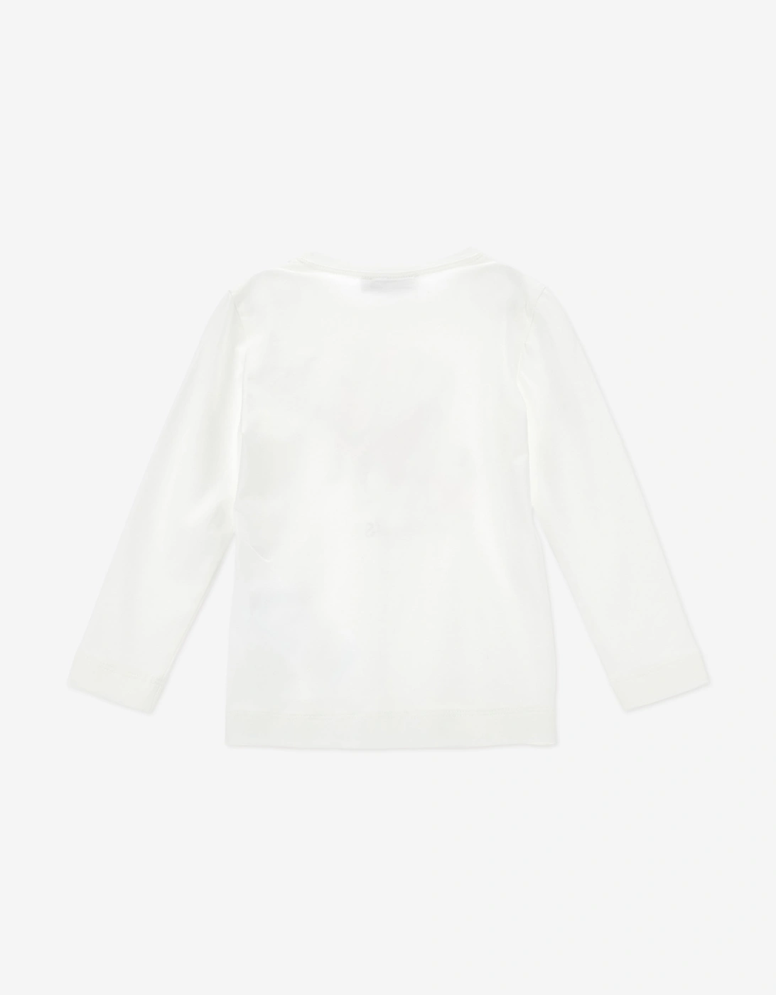 Girls Long Sleeve Teddy T-Shirt in Ivory