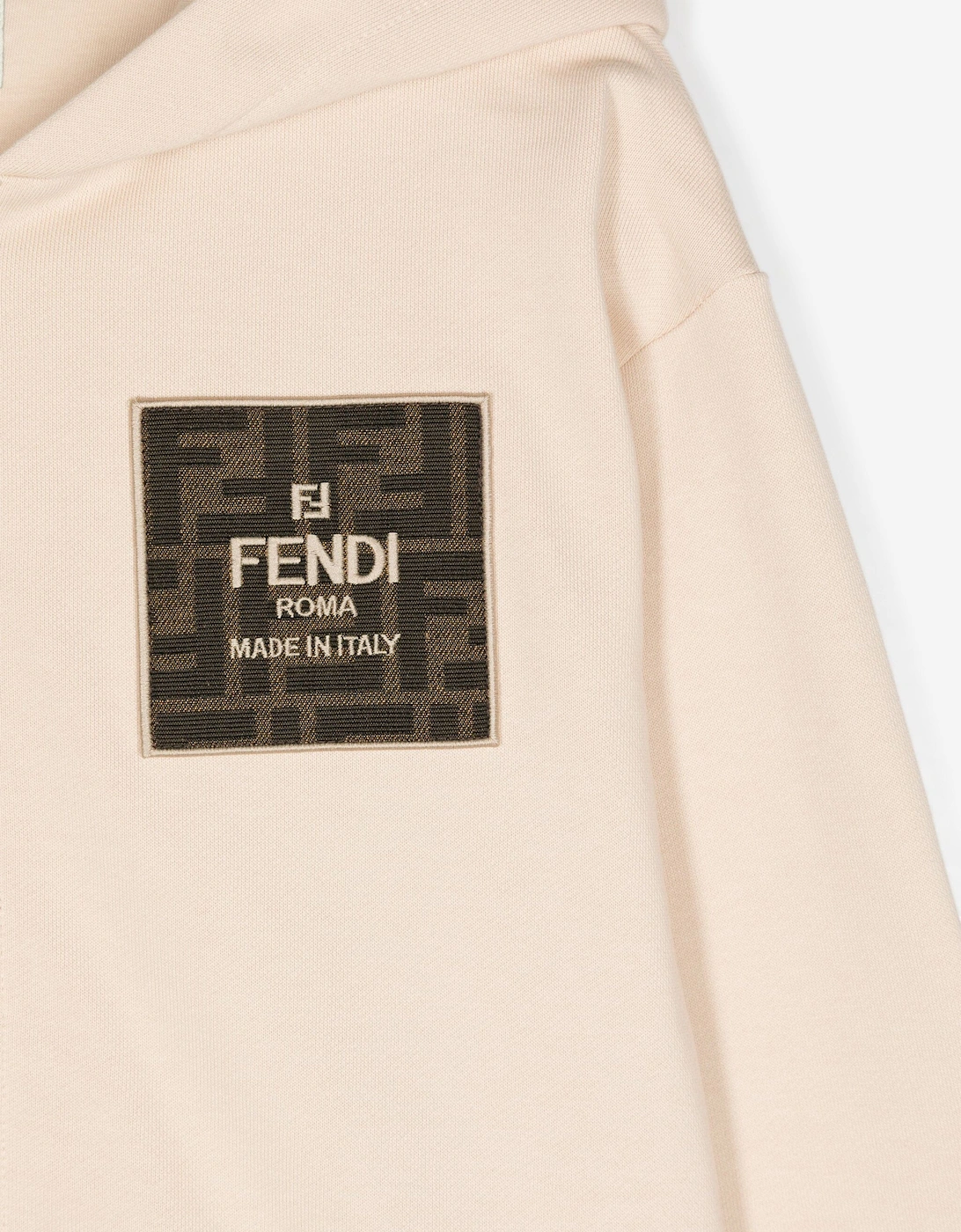 Kids Logo Zip Up Top in Beige