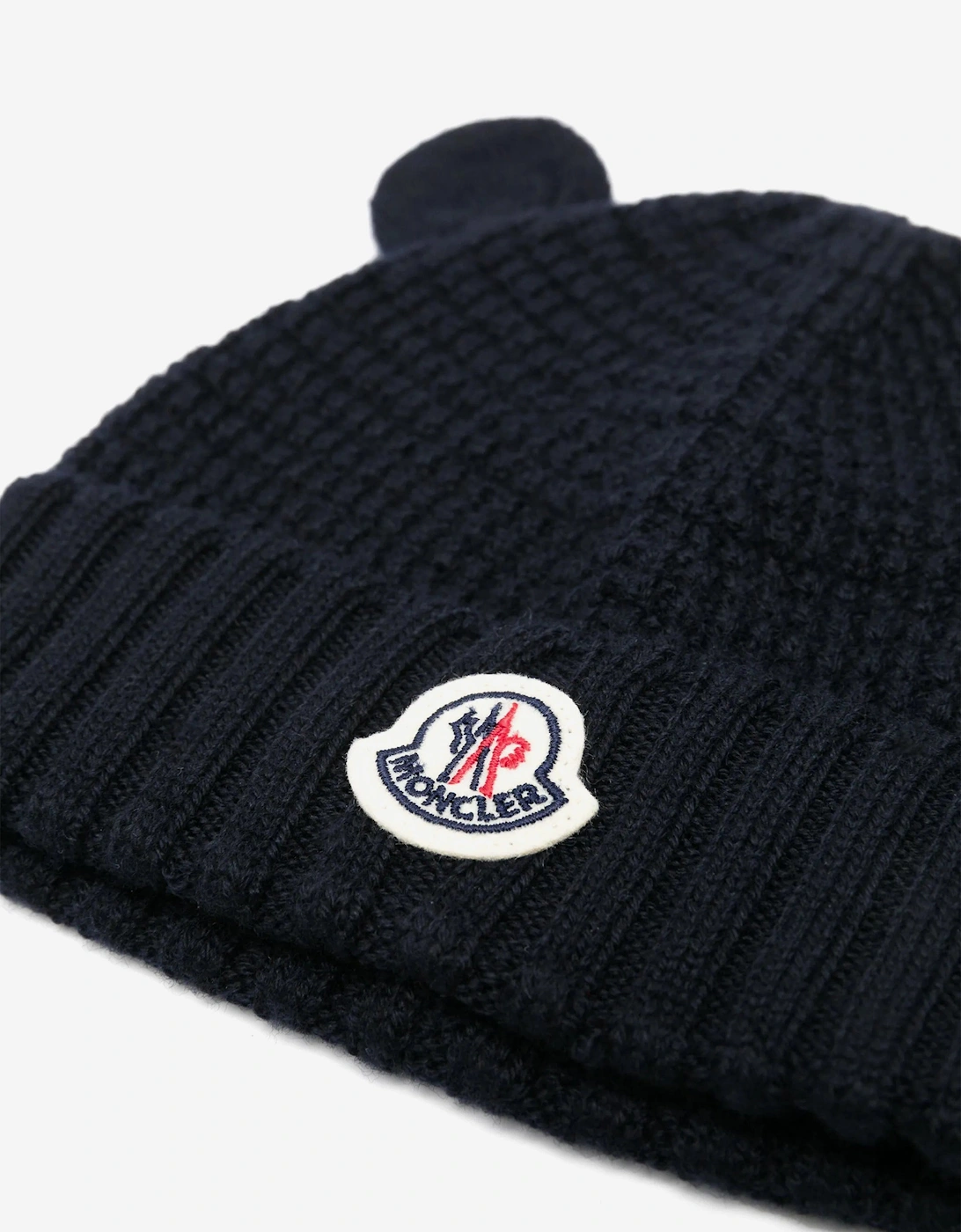 Baby Wool Beanie with Ears in Navy