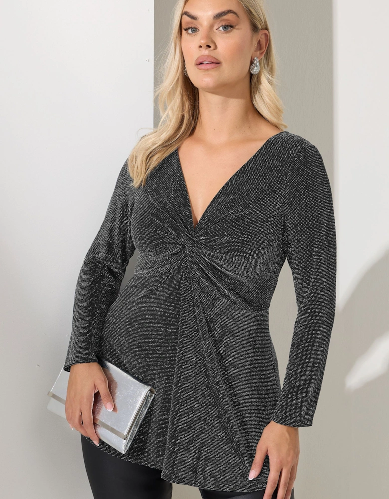 Metallic Knot Detail Top