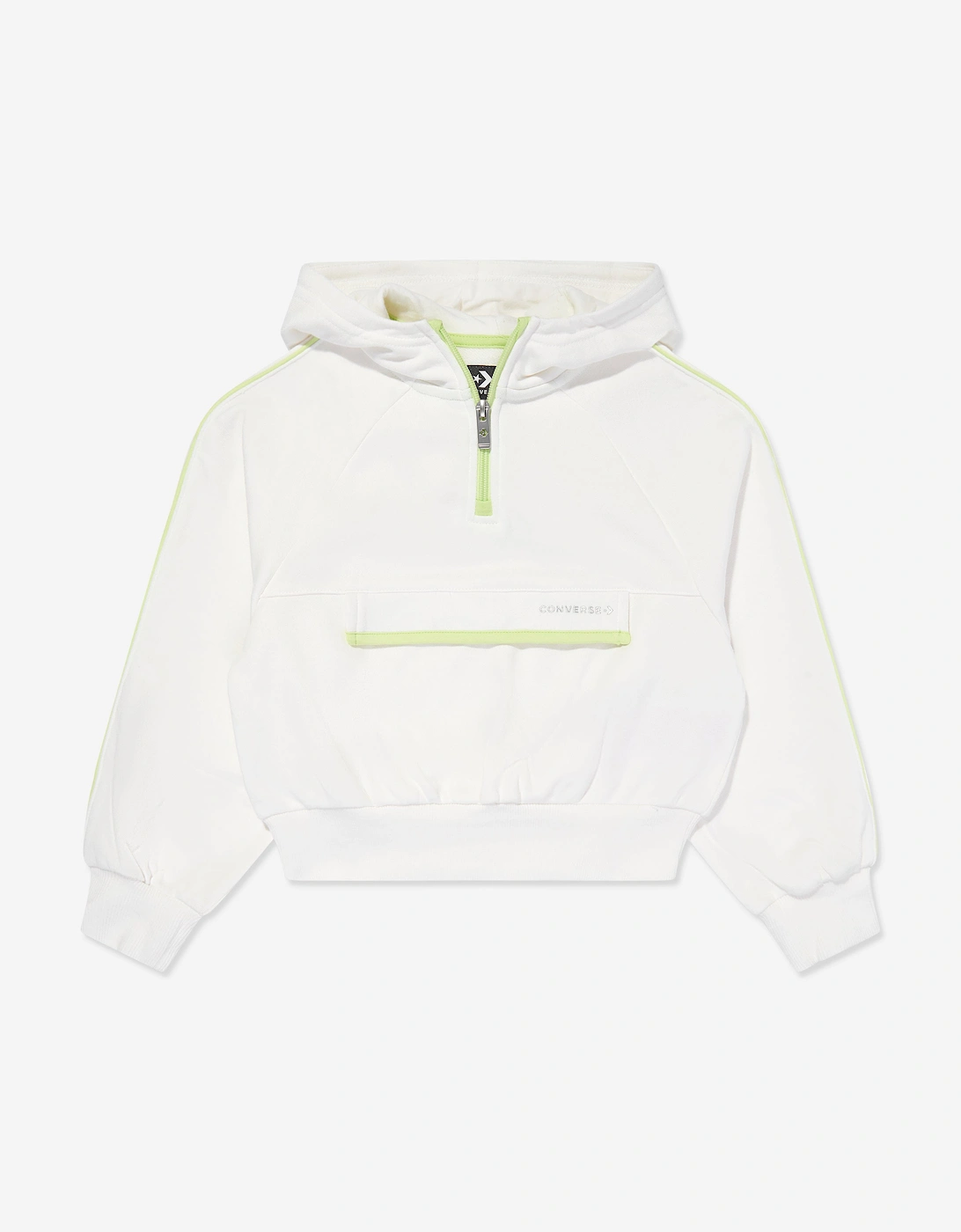 Girls Half Zip Boxy Utility Hoodie in Ivory, 5 of 4