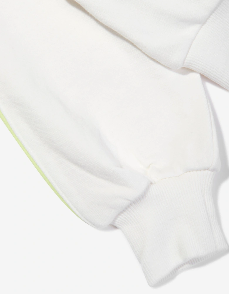 Girls Half Zip Boxy Utility Hoodie in Ivory