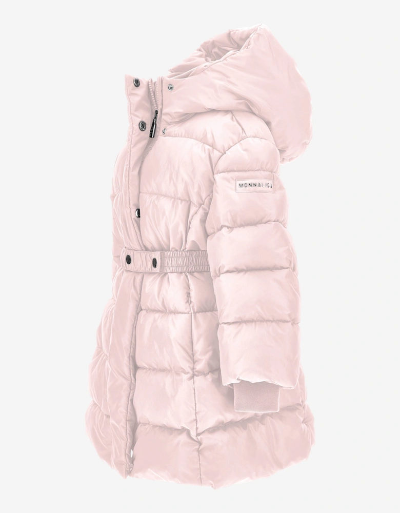 Girls Down Padded Puffer Coat in Pink