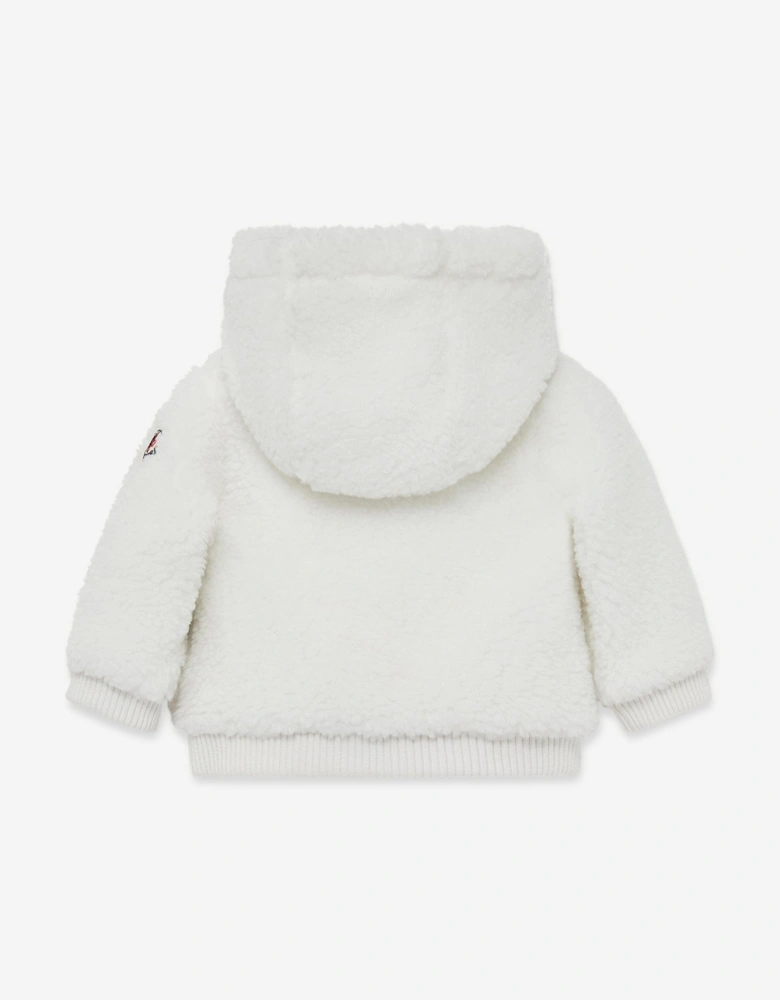 Baby Girls Zip Up Cardigan in White