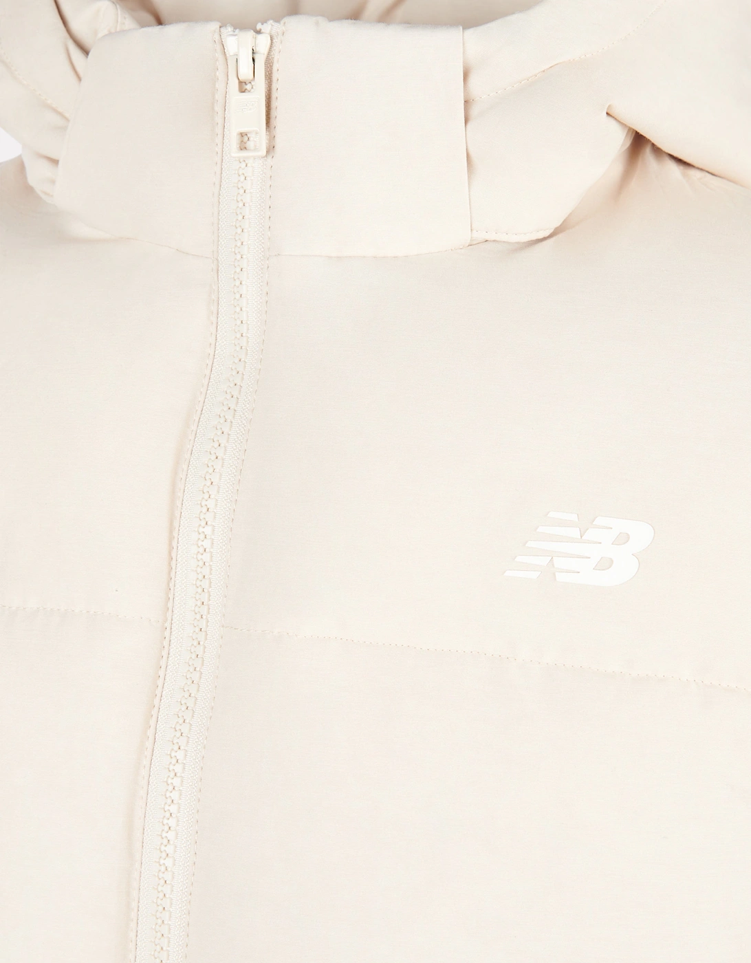 Girls Wide Baffle Puffer Coat in Beige