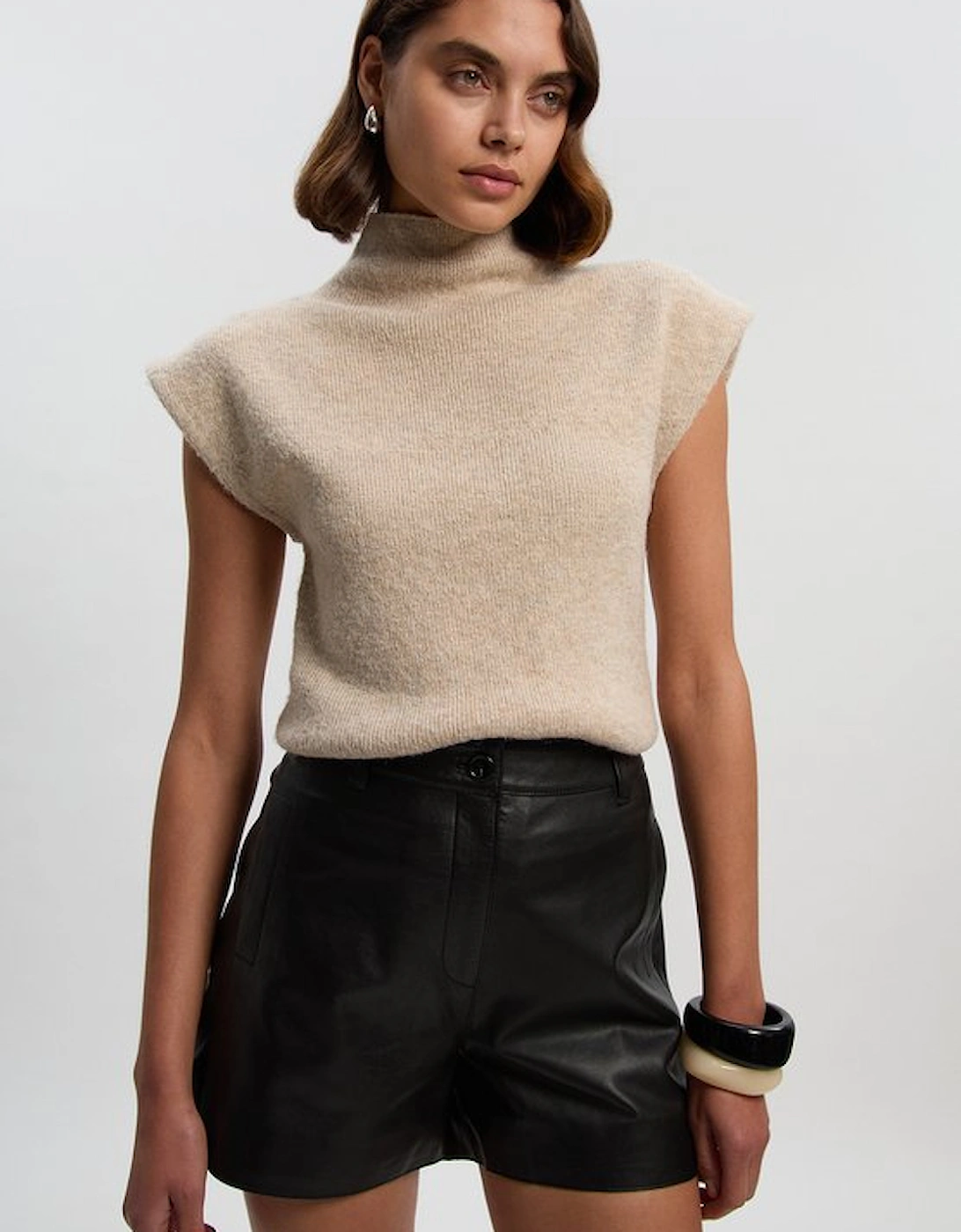 Leather Tailored Shorts, 2 of 1