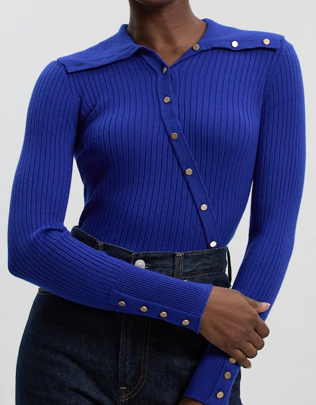 Viscose Blend Trim Detail Knit Top, 2 of 1