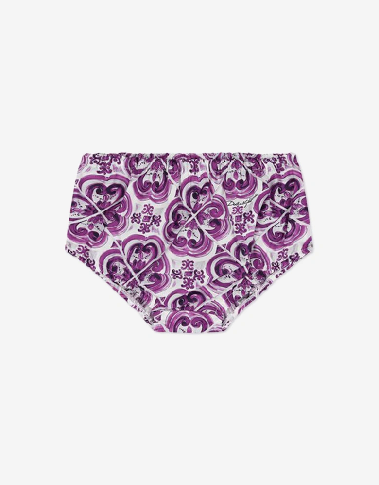 Baby Girls Majolica Dress with Knickers in Purple