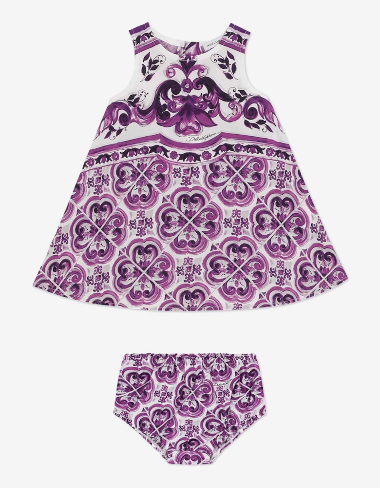 Baby Girls Majolica Dress with Knickers in Purple